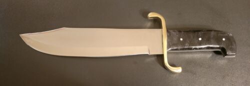 Handmade D2 Steel Outdoor Hunting Survival Bowie Knife | 16" Bull Horn Handle with Leather Sheath