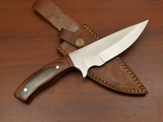 Handmade D2 Steel Skinner Knife | Hardwood Handle & Steel Guard | EDC Collectible