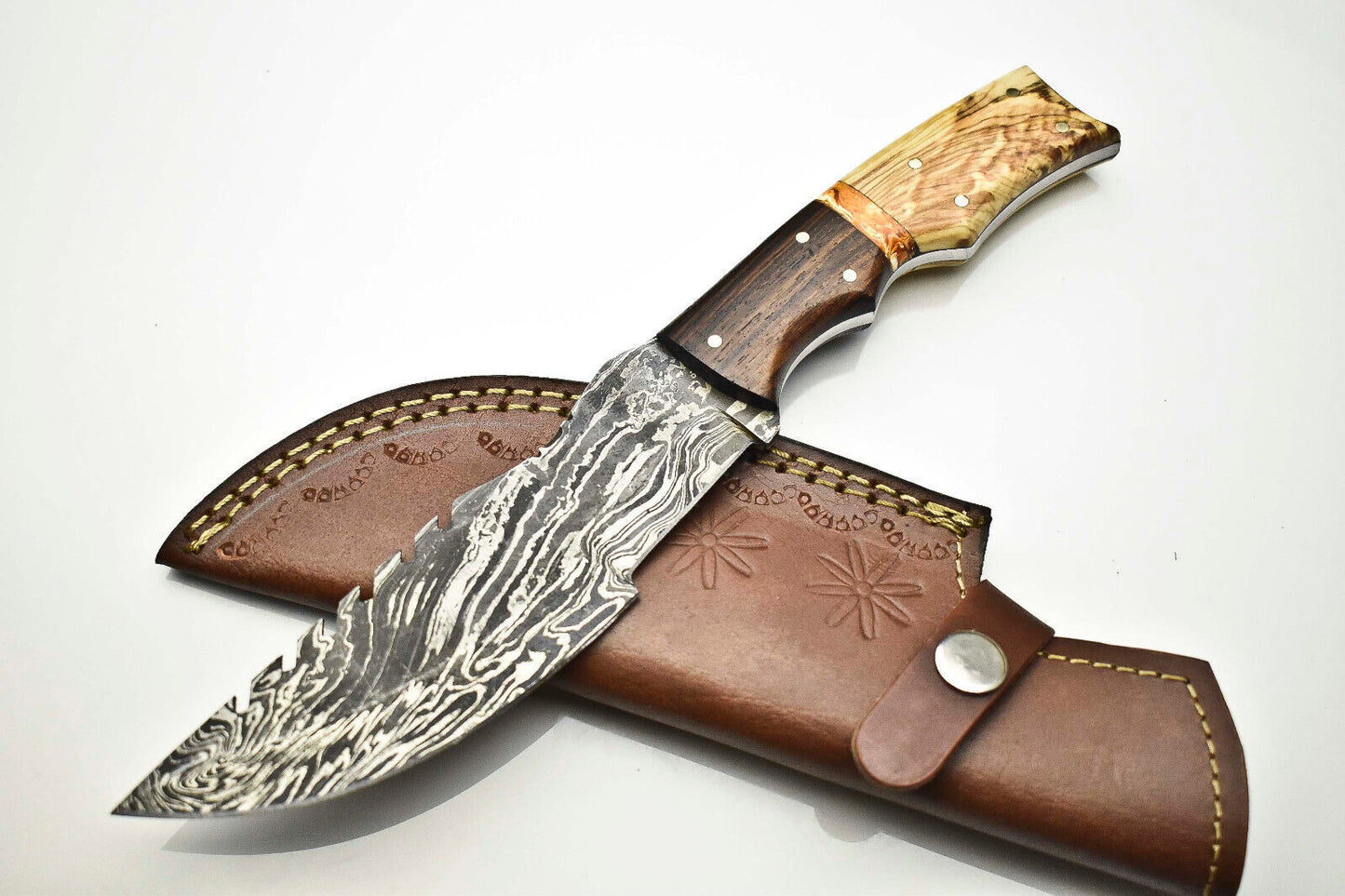 Handmade Damascus Blade Camping Tracker Full Tang 