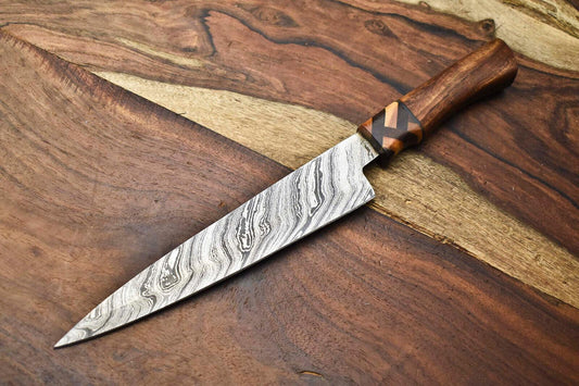 Handmade Damascus Blade Kitchen Full Tang Chef Knife | Razor Sharp Professional Cutlery