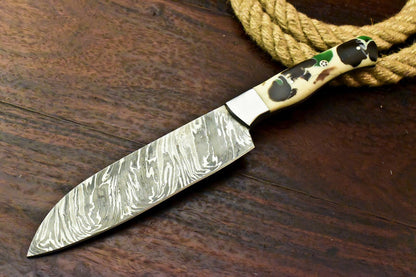 Handmade Damascus Chef Knife Full Tang Damascus Steel Kitchen Knife with Corian Handle