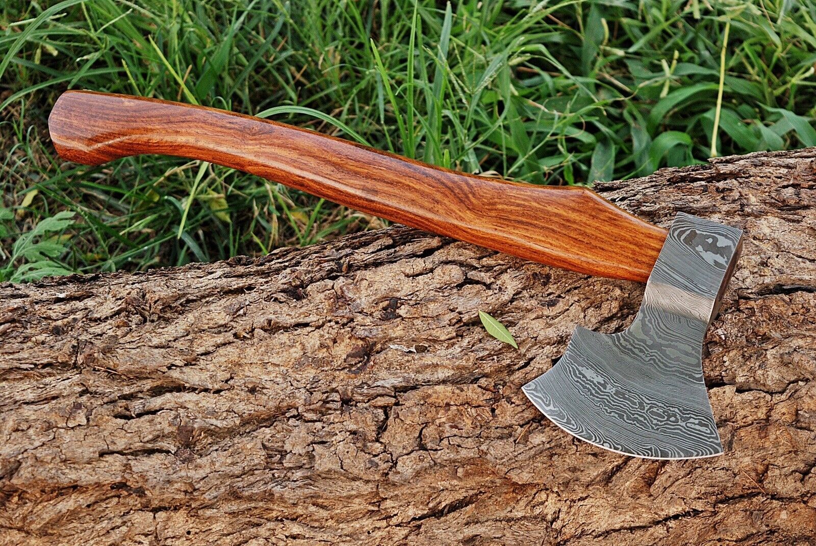 Handmade Damascus Steel Axe | Hand Forged Tomahawk  with Integral Design – Hunting, Camping & Roofing Axe