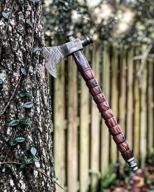 Handmade Damascus Steel Axe Hatchet Tomahawk Hunting Axe 512 Layer Forged Blade