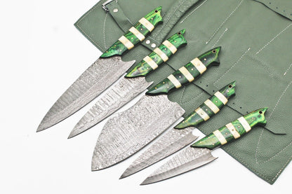 Handmade Damascus Steel BBQ & Chef Knife Set 9–13" | Hand Forged Kitchen Knives

