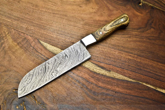  Handmade Damascus Steel Blade Chef Knife – Full Tang Sport & Kitchen Knife 