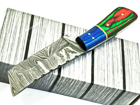 Handmade Damascus Steel Bull Cutter Knife 7" Full Tang Hunting knife with Wood Handle