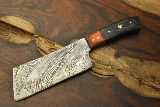 Handmade Damascus Steel Chef Chopper Kitchen Knife – Full Tang Custom Blade