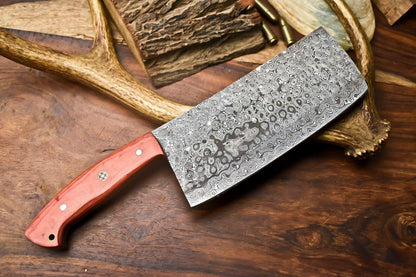 Handmade Damascus Steel Chef Chopper Knife – Custom Forged Kitchen Knife