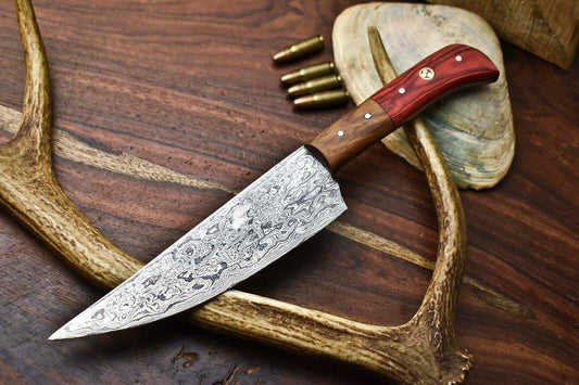 Handmade Damascus Steel Chef Kitchen Knife Full Tang with Pakkawood Handle