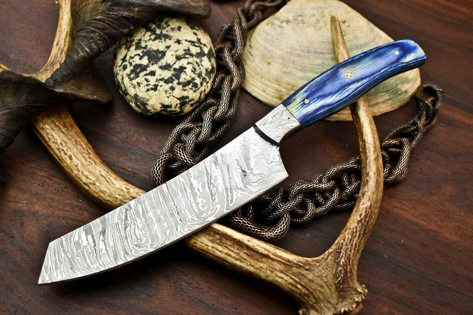  Handmade Damascus Steel Chef Knife 12" Damascus Chef Knife with Pakkawood Handle