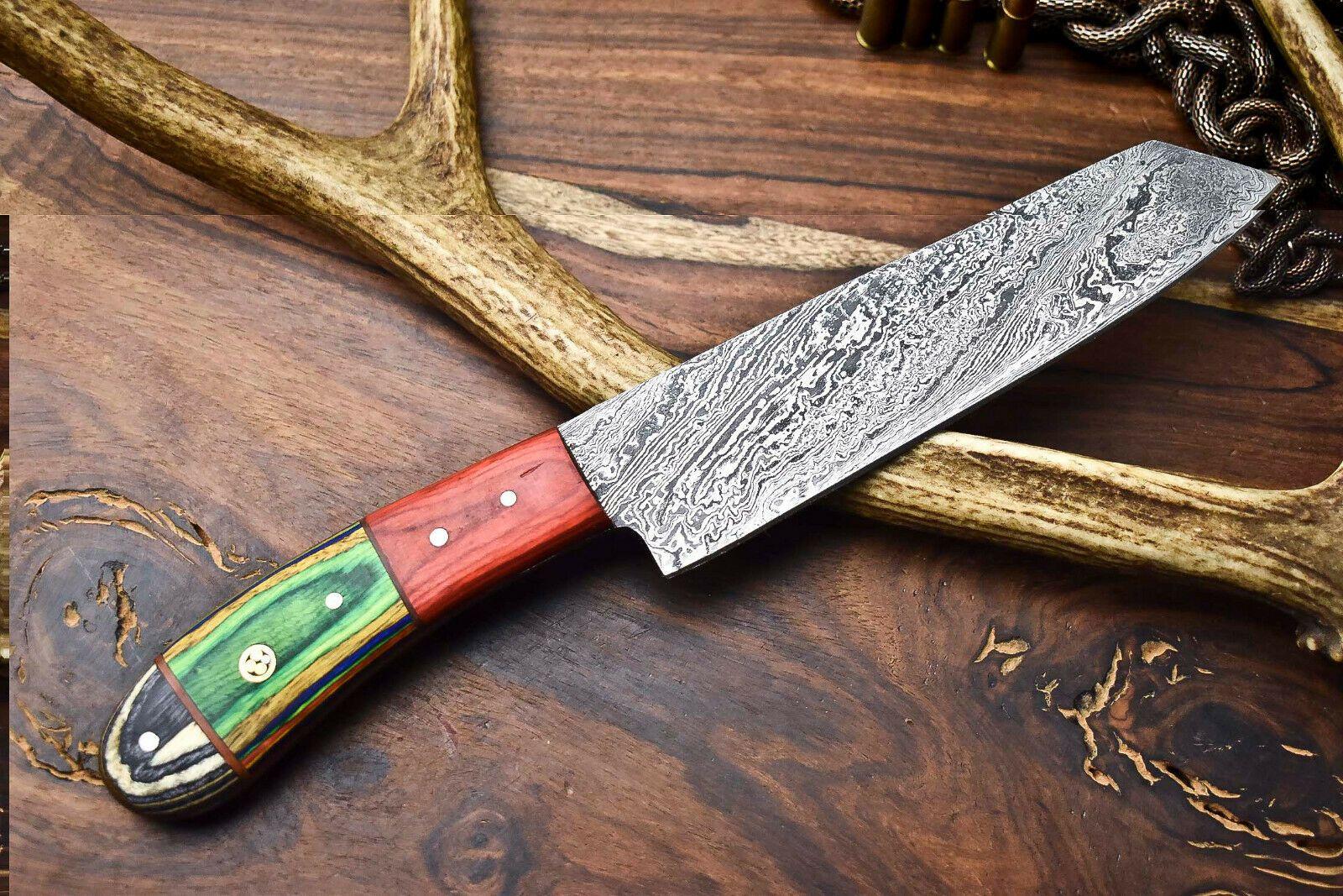 Handmade Damascus Steel Chef Knife Best Damascus Chef Knife with  Pakkawood Handle Custom Chef Knife