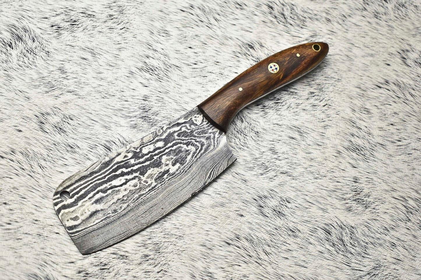 Handmade Damascus Steel Chef Knife – Full Tang Custom Sport Knife with Leather Sheath