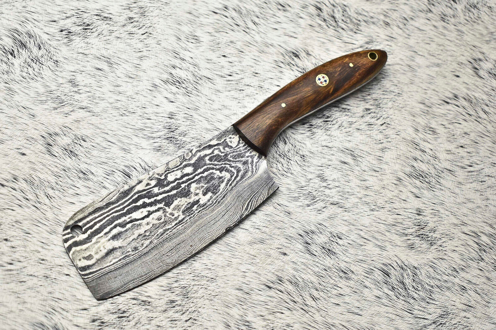 Handmade Damascus Steel Chef Knife – Full Tang Custom Sport Knife with Leather Sheath