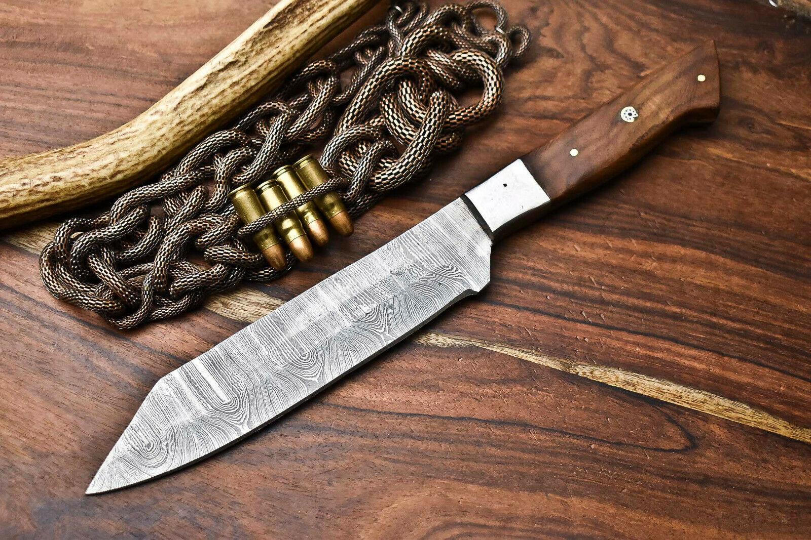 Handmade Damascus Steel Chef Knife Full Tang Damascus Knife with Wood Handle
