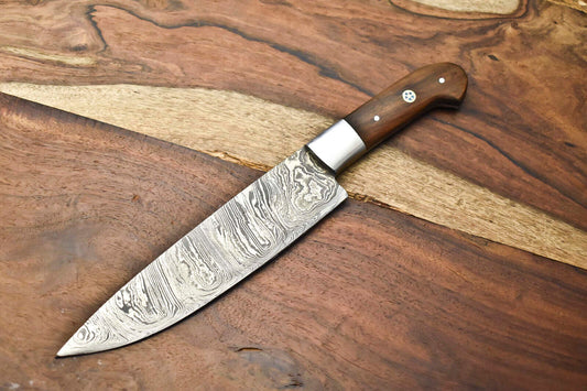 Handmade Damascus Steel Chef Knife – Full Tang Forged Blade, Razor Sharp