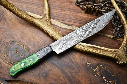Handmade Damascus Steel Chef Knife – Full Tang Kitchen Knife 