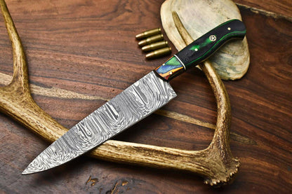 Handmade Damascus Steel Chef Knife – Full Tang, Unique 384-Layer Blade, Kitchen Knife