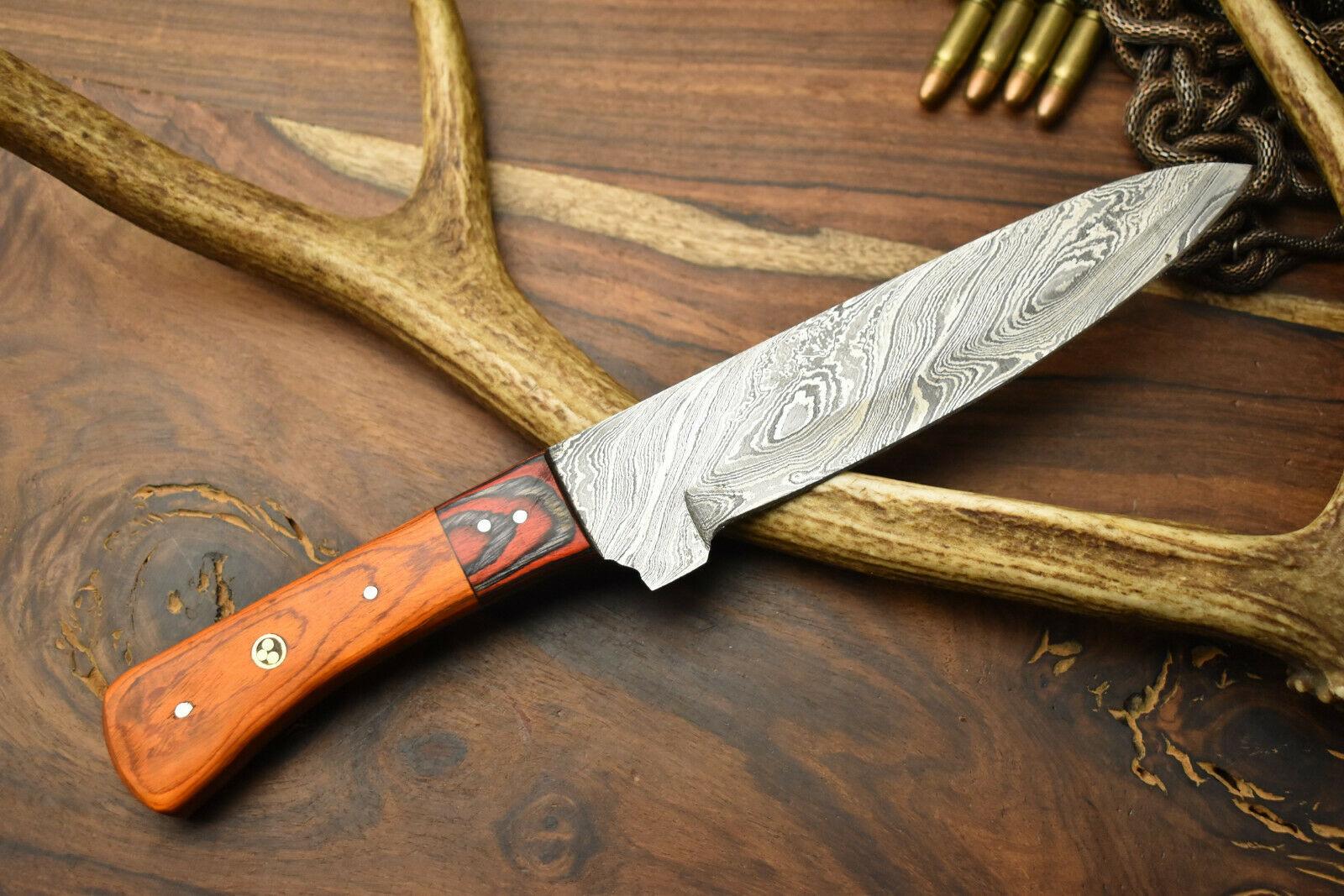 Handmade Damascus Steel Chef Knife Full Tang with Hardwood Handle