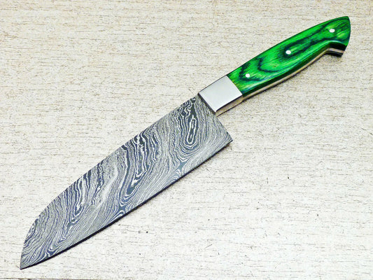 Handmade Damascus Steel Hard Wood Hunting Cleaver Chopper Chef Knife 