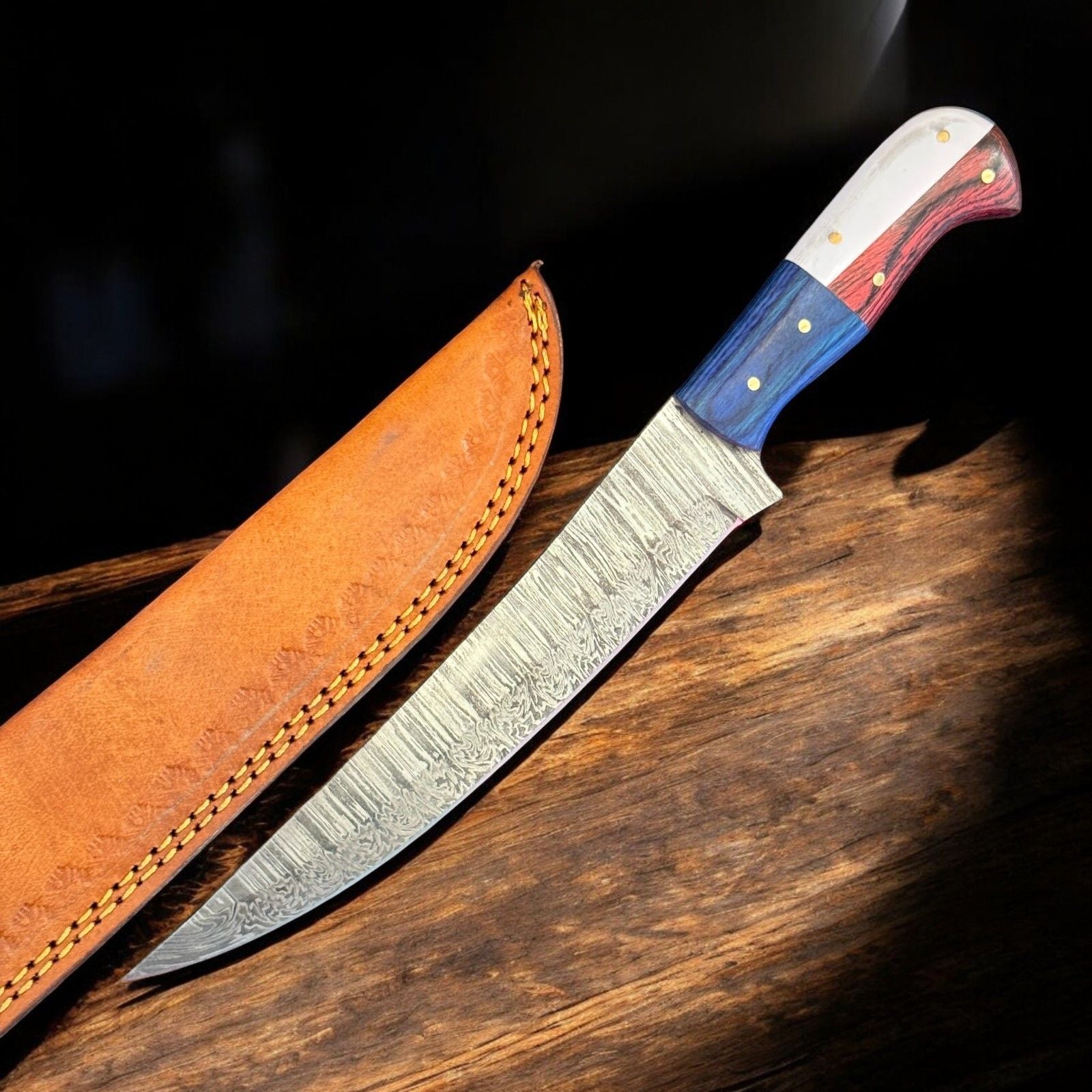 Handmade Fillet Knife & Damascus Fishing Knife 12" Damascus Steel Kitchen Knife