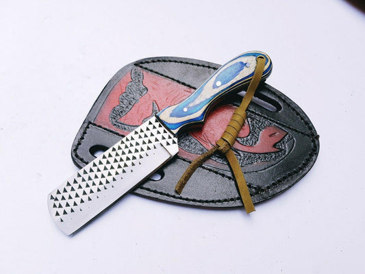 Handmade Horse File Steel Bull Cutter Knife With Belt Leather Sheath 7'' Custom Bull Cutter Knife