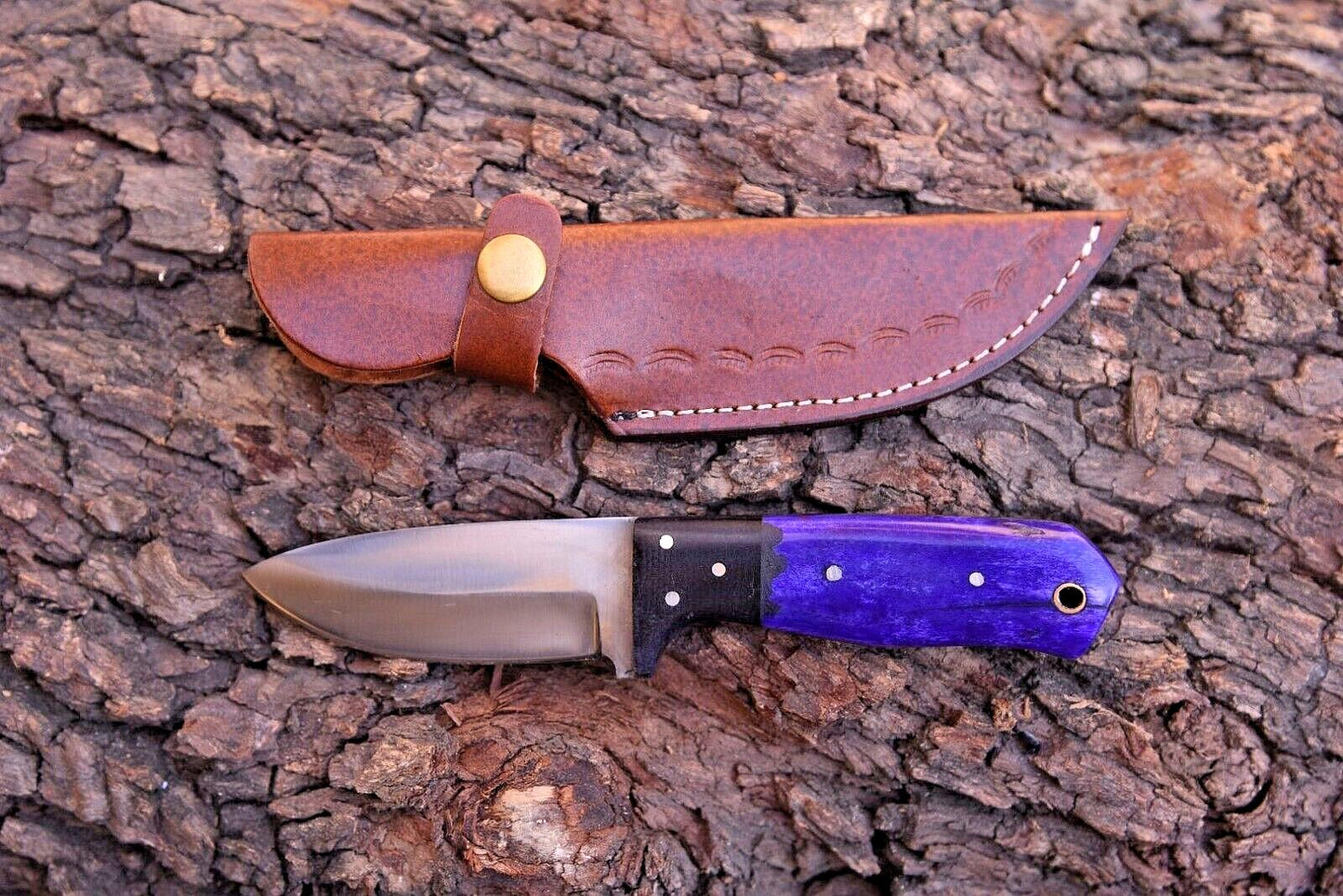 Handmade Skinner Knife – 3.5-4" Stainless Steel Blade with Bone Handle & Sheath