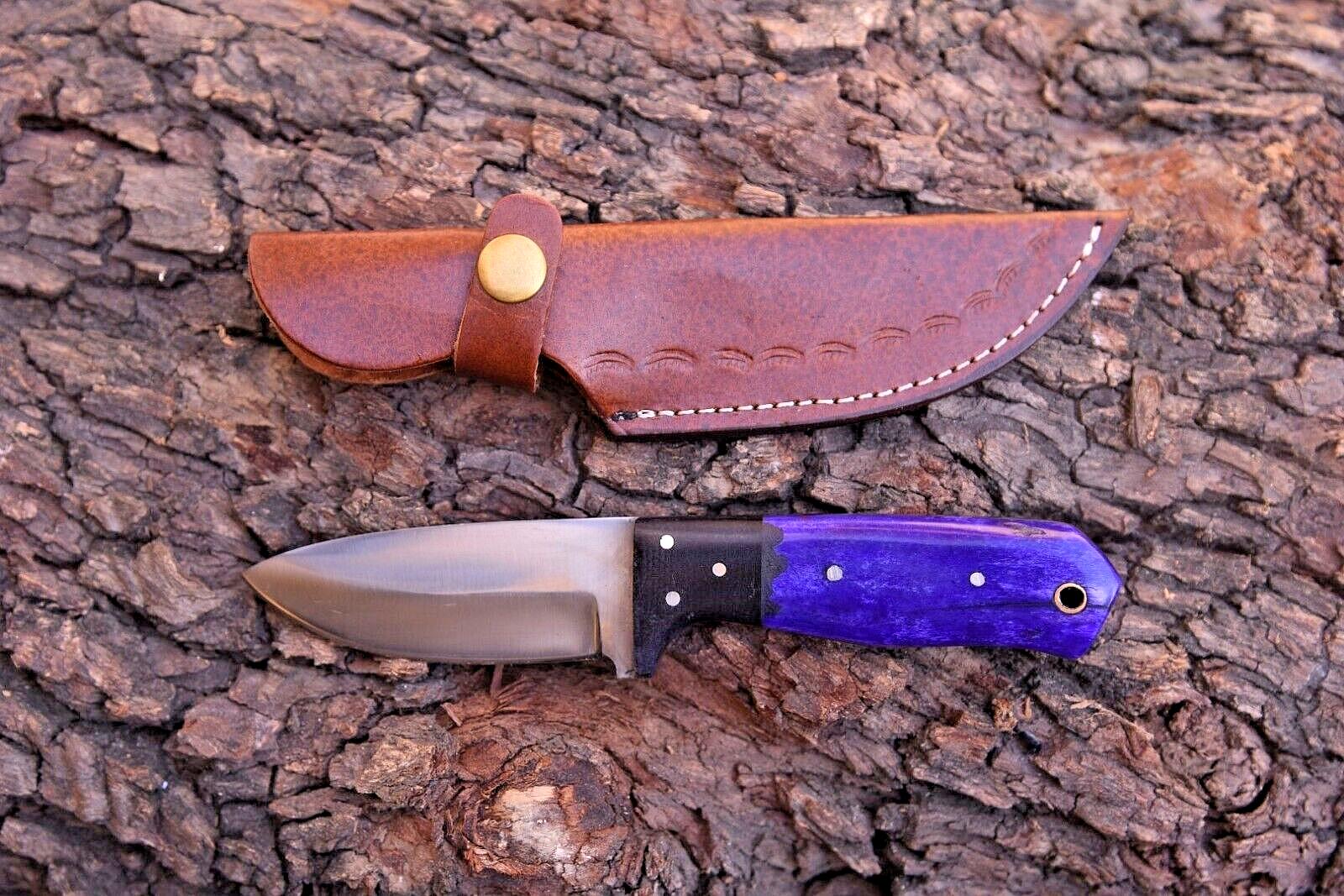 Handmade Skinner Knife – 3.5-4" Stainless Steel Blade with Bone Handle & Sheath