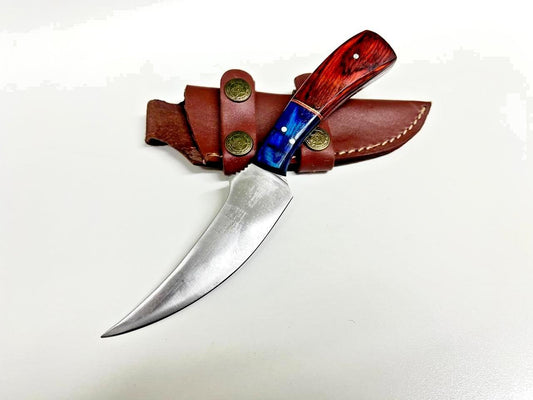 Handmade Skinner Knife – Stainless Steel J2 Blade with Wood Handle & Leather Sheath