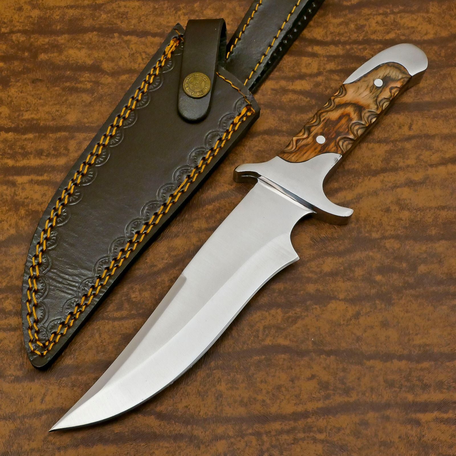Handmade Stainless Steel Full Tang Bowie Knife 12" Hunting Knife with Sheath 