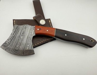 Handmade Twist Damascus Axe Knife |   Chopper Hunter Axe with Walnut Wood Handle – Tactical Damascus Steel Axe
