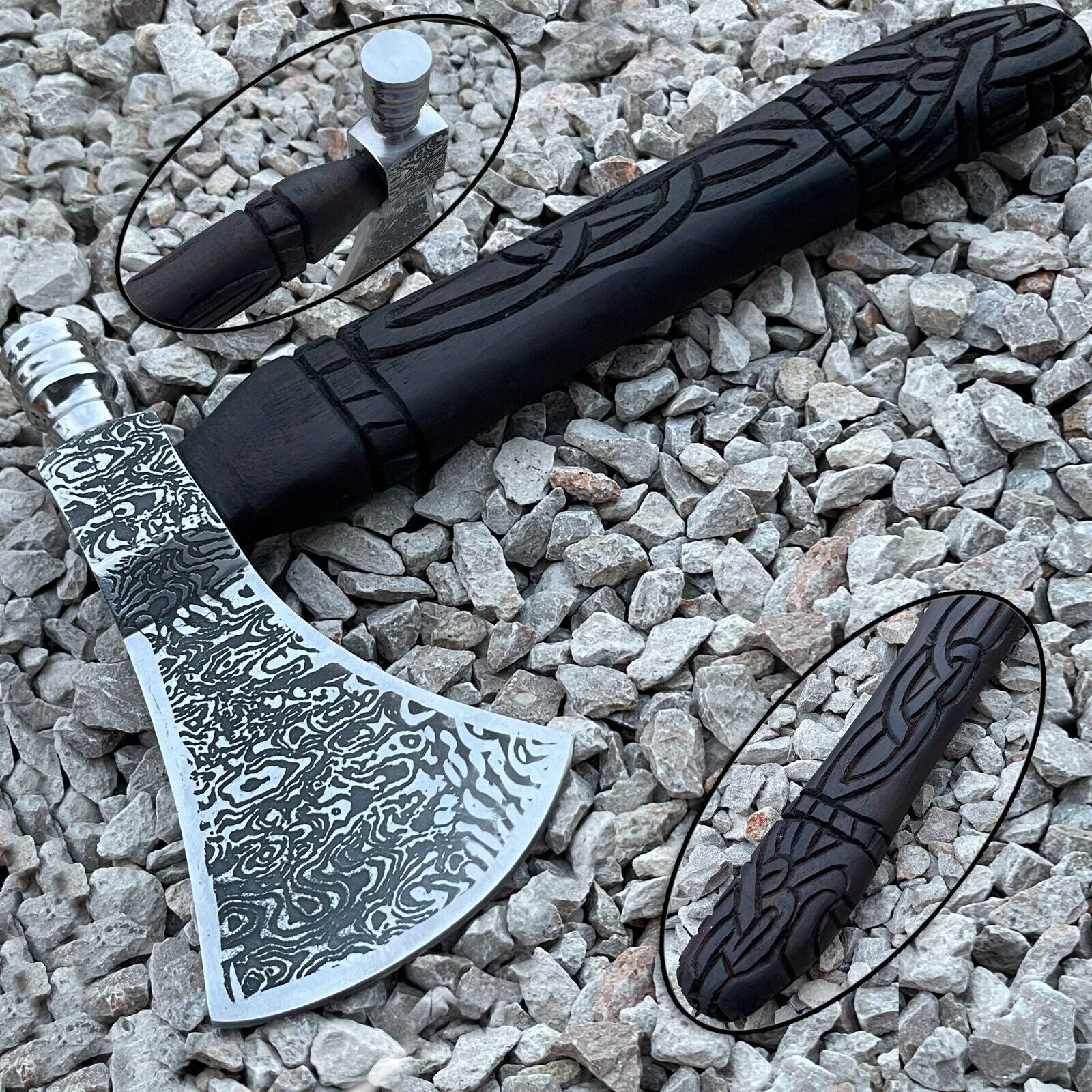 Handmade Viking Axe 12.5 Inch Carbon Steel Blade with Ash Wood Handle Steel Axe for Sale