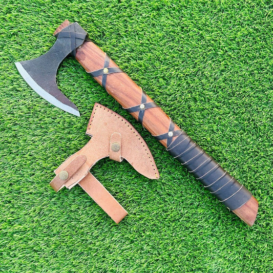 Handmade Viking Axe High Carbon Steel Viking Tomahawk & Throwing Axe W/Sheath