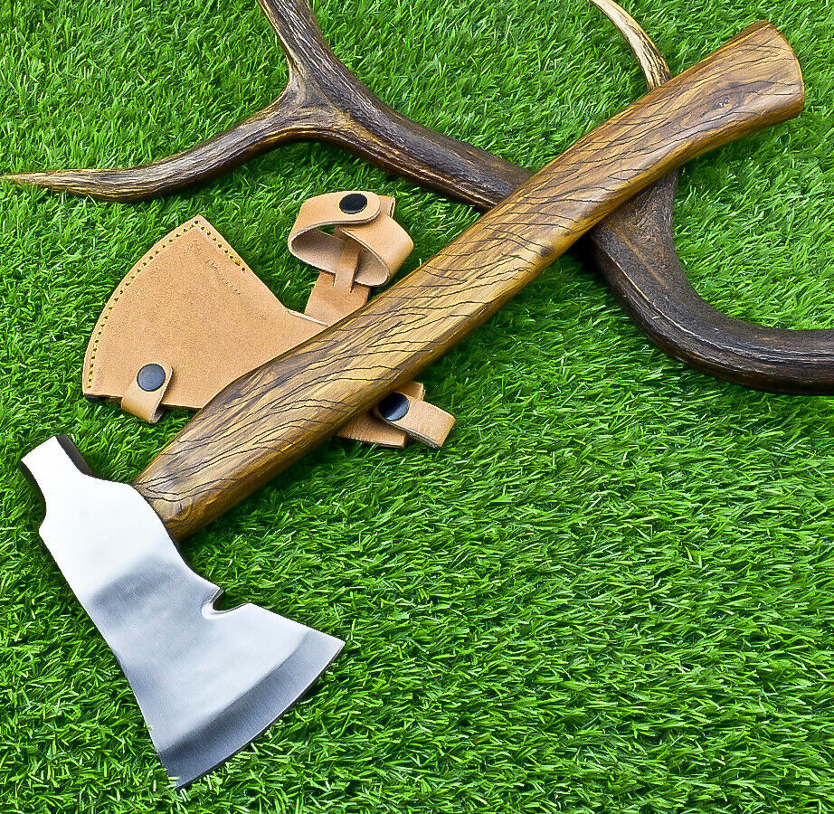 Handmade Viking Axe, Steel Axe Hammer Axe Carbon Steel Tomahawk & Hatchet W/Sheath