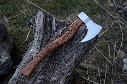 Handmade Viking Bearded Axe – 19-Inch Carbon Steel Camping and Hunting Tomahawk
