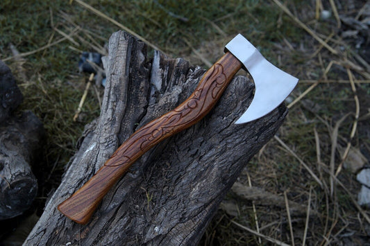Handmade Viking Bearded Axe – 19-Inch Carbon Steel Camping and Hunting Tomahawk