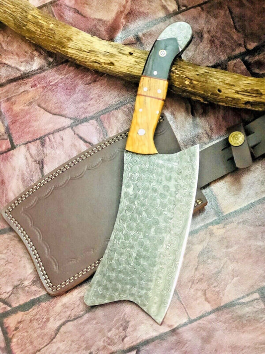 Heavy Duty Handmade Damascus Steel Chef Knife – Meat Cleaver Butcher Chopper