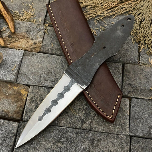 Heritage Forge 10 Inch Full Tang Hunting Knife Blank | Hand Forged Railroad Carbon Steel Blade
