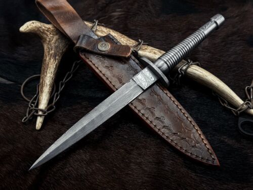 Heritage Forge Custom Handmade Damascus Steel Bowie Knife with Damascus Handle and Sheath – ME-394