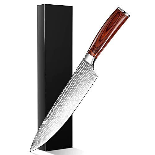 High Carbon Stainless Steel Kitchen Knife | Super Sharp 8-Inch Chef Knife with Ergonomic Handle