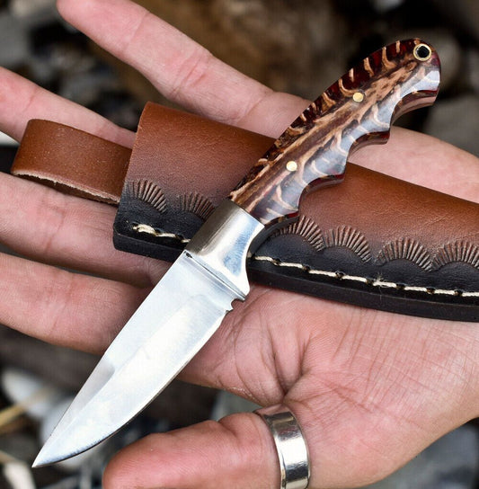 Hot Item 440C Steel Skinner Knife | Hard Wood Handle | Steel Bolster | EDC Closeout