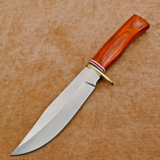 Huge Handmade D2 Clip Point Fixed Blade Bowie Hunting Knife – Full Tang Outdoor Tool