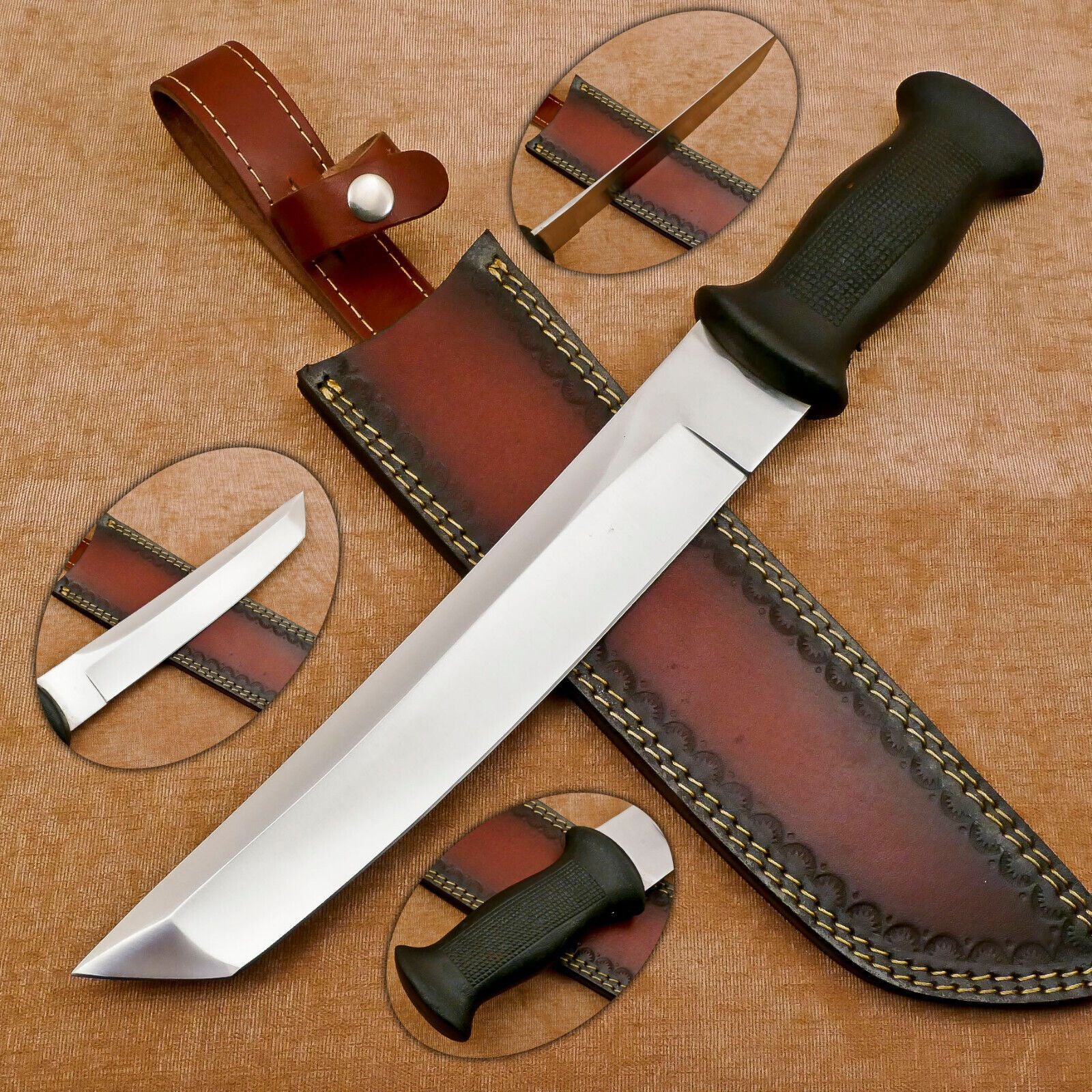 Huge Handmade D2 Steel  Bowie Hunting & Camping Knife – 13 Inch Full Tang Outdoor Blade