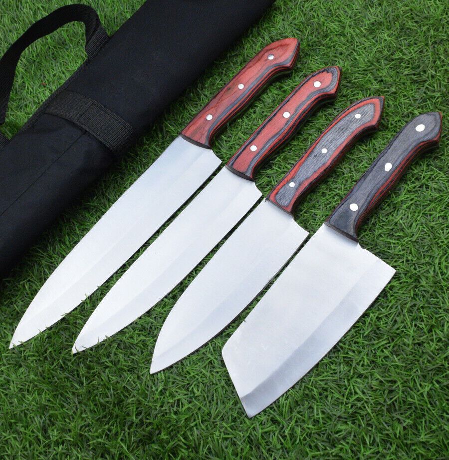 J2 Steel Chef Knife Set – 4pc Handmade Kitchen Essentials