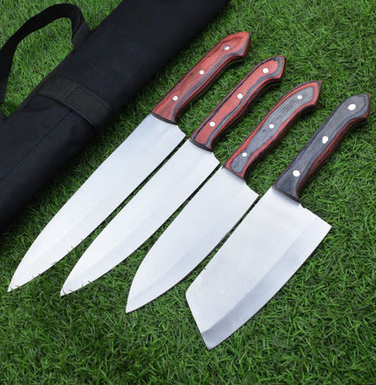 J2 Steel Chef Knife Set – 4pc Handmade Kitchen Essentials