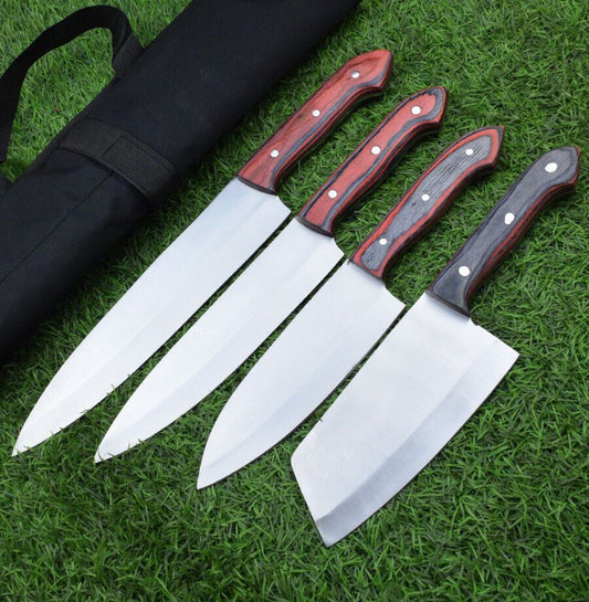 J2 Steel Chef Knife Set – 4pc Handmade Kitchen Essentials