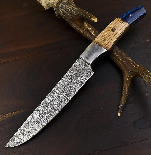 Kitchen Professional Chef Knife Forged Damascus Custom Hunting Knife with Sheath