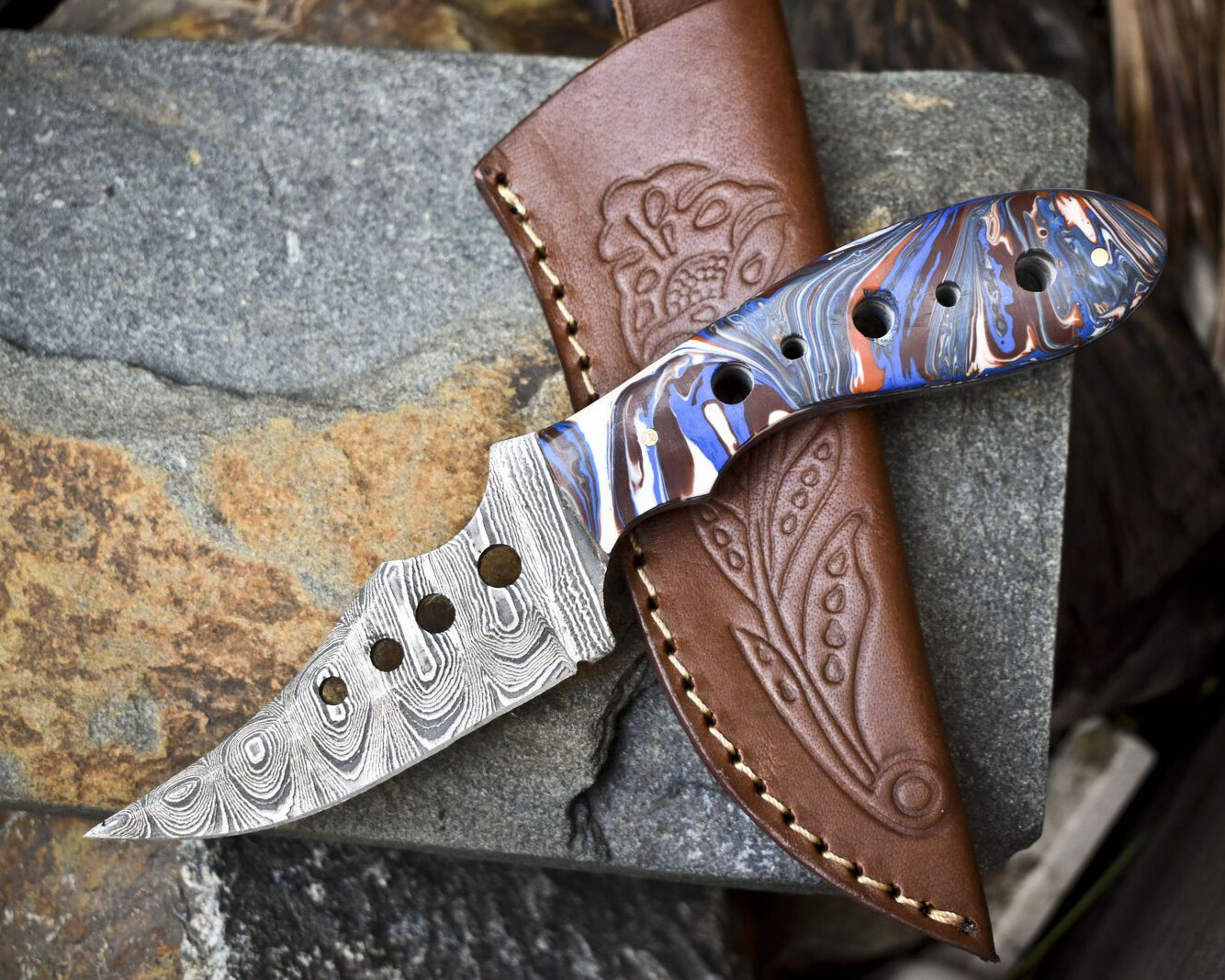 Limited Edition Twist Damascus Skinner Knife Micarta Handle Custom Forged