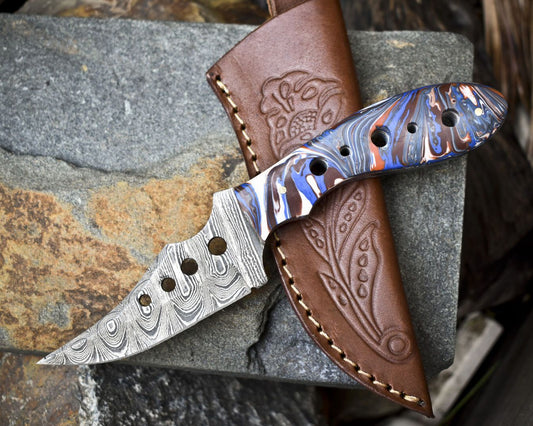 Limited Edition Twist Damascus Skinner Knife Micarta Handle Custom Forged