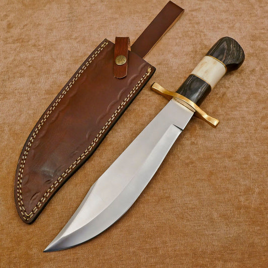 Massive Handmade 12" D2 Clip Point Bowie Knife Full Tang Best Bowie Knife with Sheath