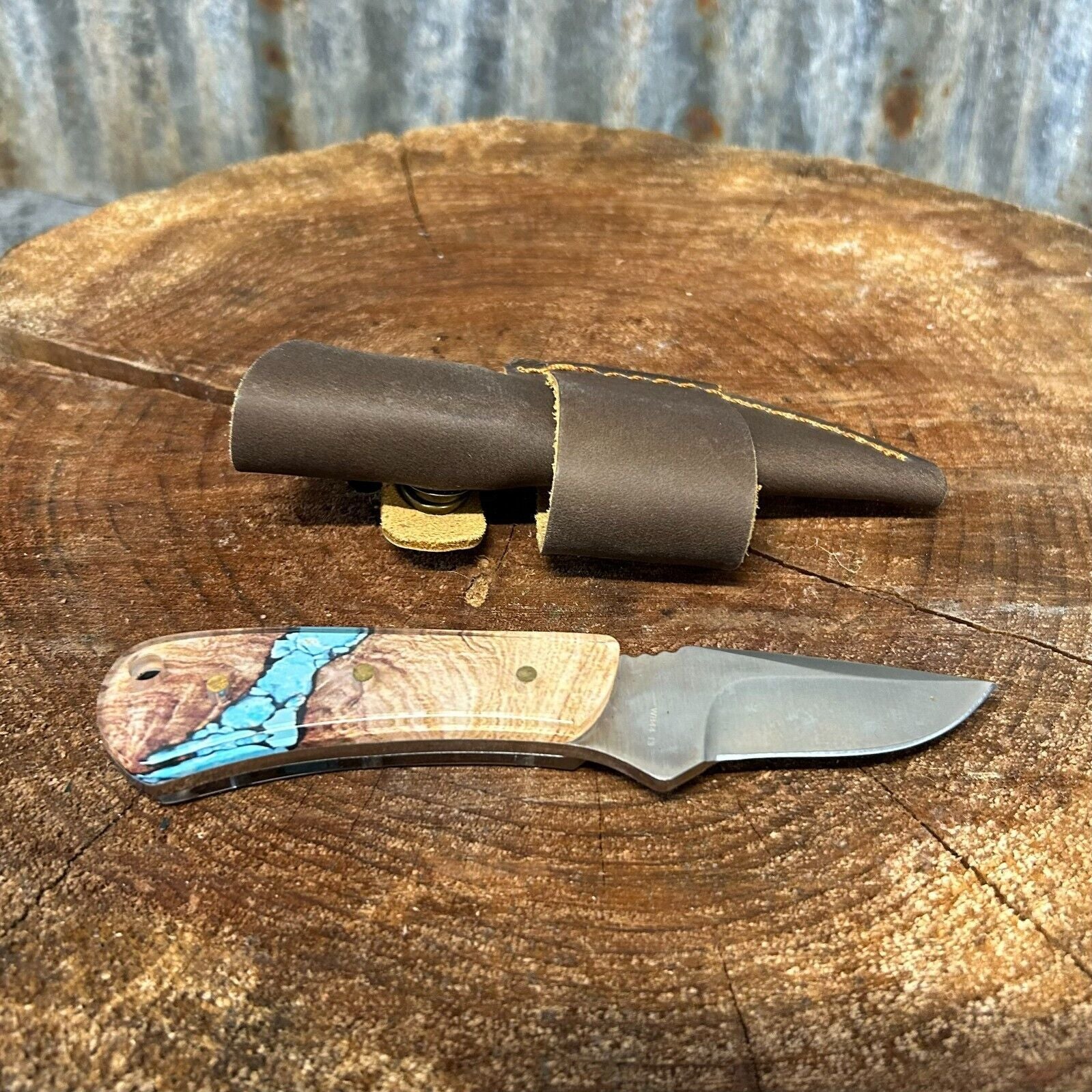 Mini Skinner Knife – 6.87″ 440C Stainless Steel Fixed Blade with Leather Sheath